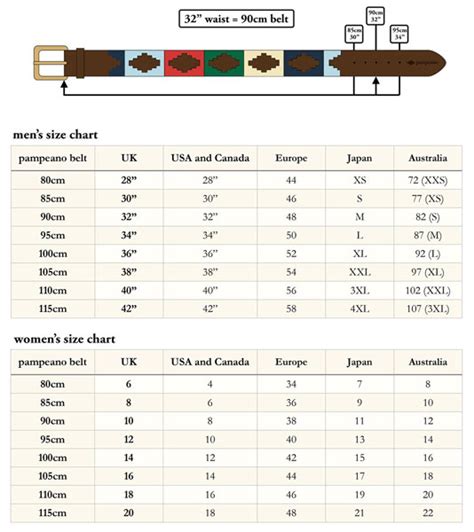 italian belt size chart.